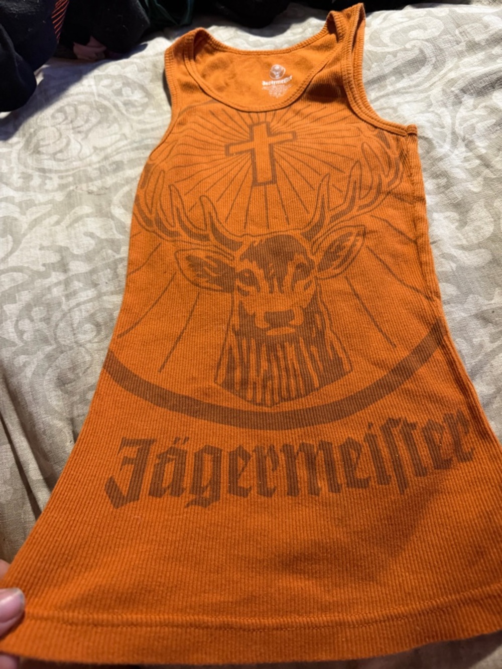 Jagermeister Orange Ribbed Graphic Tank